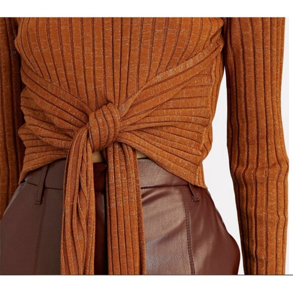 Significant Other Goldie Draped Ribbed-Knit Top Sweater sz 6 or Aprox S - Picture 8 of 8